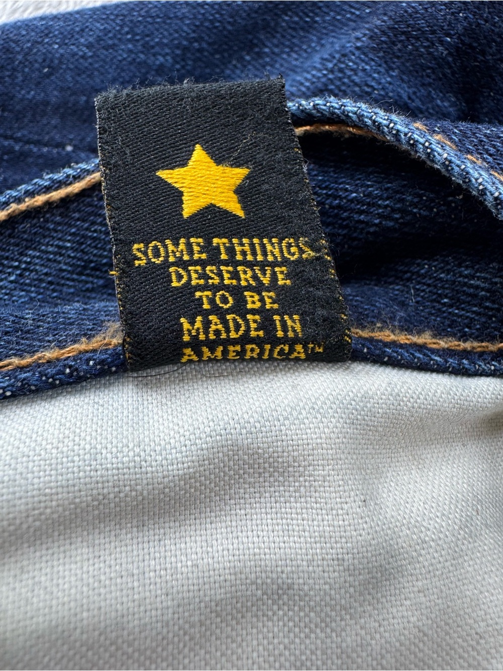 Brave Star USA Made Selvage Denim Jeans 34 Dark Wash Button Fly - Picture 9 of 15